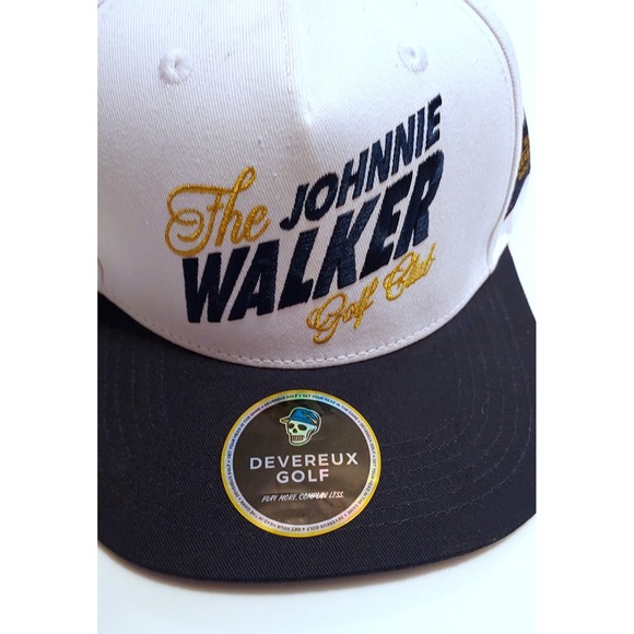 Johnnie Walker Other - Johnnie Walker Devereux Golf Club Hat Cap Black White Gold Adjustable